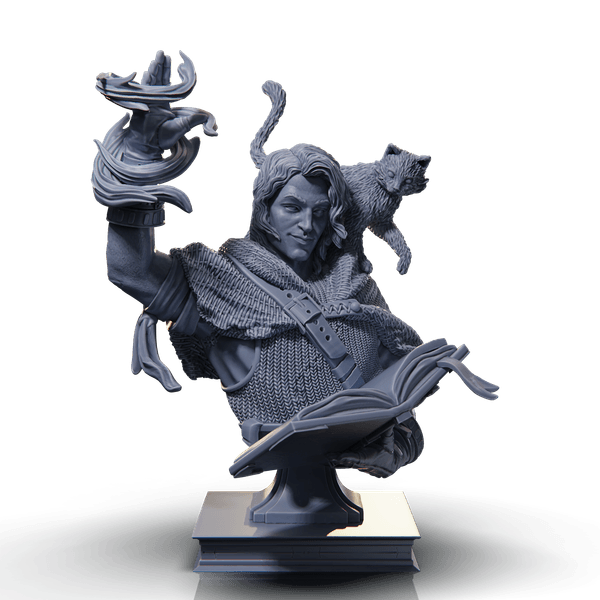 Ixius Greyhand & Callysto, the Awakened Cat - Bust